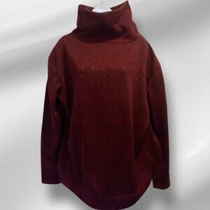 Columbia Pullover Sweater Top Cowl Neck Women's Large Dark Red A-62